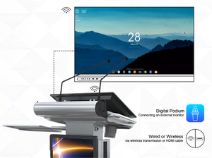 Podio Digital <span class=keywords><strong>Multimedia</strong></span> Inteligente con Pantalla Táctil de 23.6 Pulgadas, Púlpito Interactivo para Iglesia y <span class=keywords><strong>Atril</strong></span> Escolar con Ajuste de Altura - Product Image 5