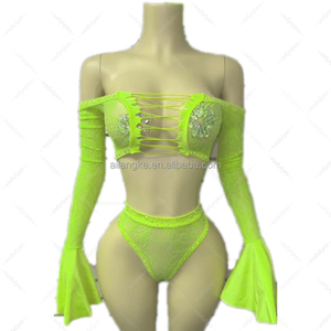 Tarifs inclus Vadulyer Original Factory Wholesale Populaire Diamond Fishnet Stripper Outfits Deux pièces - Product Image 2