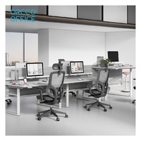 Chaises de bureau exécutives ergonomiques modernes pour bureaux partagés, avec dossier en tissu maillé et base en nylon, pivotantes