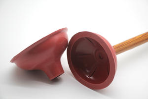 Tête de ventouse pour toilettes, ensemble ventouse et brosse pour toilettes, ventouse à manche court en bois recouvert de PVC - Product Image 3