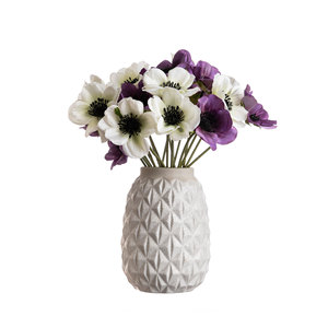 Flores Artificiales de Camelia de una Sola Cabeza CallaFloral, Blancas y Moradas, Tela de Pan Tejida, Decoraciones para Bodas - Product Image 2