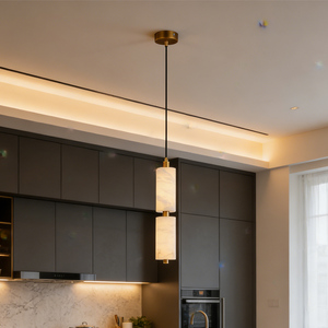 Nuova Lampada da Parete LED Cilindrica in Acciaio Inox e Alabastro Naturale, 2400 Lumen, Garanzia di 3 Anni per Interni - Product Image 2