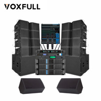 Système de sonorisation professionnel Line Array PA, système audio complet avec amplificateur de mixage, microphone sans fil pour scène, événements d'église
