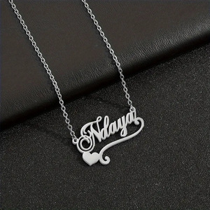 <span class=keywords><strong>Collier</strong></span> <span class=keywords><strong>personnalisé</strong></span> en acier inoxydable avec nom, serpent, zircon, cœur, lettres, plaqué or 18 carats, cadeau créatif tendance pour femmes et hommes - Product Image 6