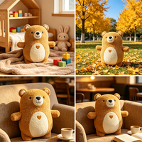 Porte-clés en peluche Ours brun Kawaii, poupée en peluche douce, pendentif de sac avec logo personnalisé, jouet en peluche pour machine à griffes
