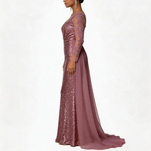 <span class=keywords><strong>Robe</strong></span> de soirée longue de luxe violette avec sequins et perles, abaya <span class=keywords><strong>hijab</strong></span> pour mariées musulmanes, tailles personnalisables pour demoiselles <span class=keywords><strong>d</strong></span>'<span class=keywords><strong>honneur</strong></span> et invitées - Product Image 2