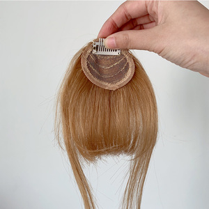 French Bang Clip in pieno naturale naturale crudo vergine capelli umani frangia dritta frangia con le tempie per le donne ragazze - Product Image 2
