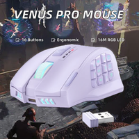 UtechSmart Venus Pro Mouse Gaming Nirkabel MMO Sensor Optik 16.000 DPI Mode Ganda Berkabel/Nirkabel Pencahayaan RGB Chroma 16M 16