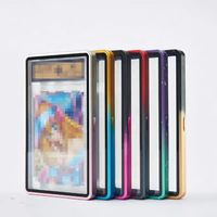 Étui de protection pour cartes de visite en alliage d'aluminium anti-UV personnalisé haut de gamme OEM avec fermeture magnétique et présentoir pour cartes gradées 35PT