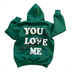 เสื้อฮู้ดดี้ STITCH LAB รุ่น Unisex สีดำ ลาย 3 มิติ สำหรับข้อความ "Youre Love Me Back" ทรงโอเวอร์ไซส์ ผลิตจากโพลีเอสเตอร์/คอตตอน ระบายอากาศได้ดี - Product Image 2