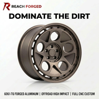 Jantes monobloc forgées Reach 6061-T6 à six trous, bronze mat, 17 pouces, 5x127 pour Jeep Wrangler, PCD ET personnalisé, homologuées DOT