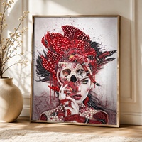 Fournitures de bricolage directement du fabricant, dropshipping, décoration intérieure, portrait de femme squelette fantôme d'Halloween, peinture murale perlée