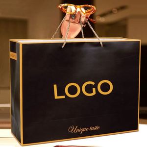 Sacs en papier personnalisés pour chaussures et vêtements avec votre propre logo, sacs cadeaux en carton recyclables pour les petites entreprises - Product Image 5