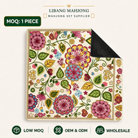 Tapis de Mahjong pour Club de Mahjong d'Halloween, motif floral, en caoutchouc, imperméable, antidérapant, épaissi, silencieux, housse de table personnalisée pour événement