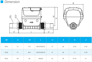 U-WR2 DN15 Smart <span class=keywords><strong>Water</strong></span> <span class=keywords><strong>Meter</strong></span> von Views hine Wireless Pulse & M-Bus Dual Output Zero-Maintenance Kunststoff körper - Product Image 6
