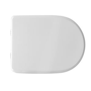 Siège de toilette rond blanc 50,5 cm de longueur 37,5 cm de largeur en plastique, style minimaliste pour salle de bain - Product Image 1