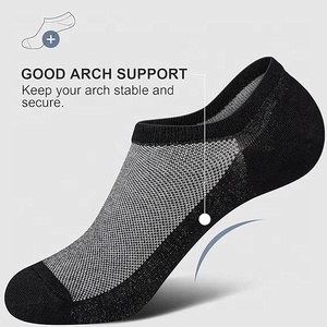 6 paires de chaussettes pour hommes en coton, grande <span class=keywords><strong>maille</strong></span> respirante, invisibles, anti-odeur, avec semelle en silicone antidérapante, bout renforcé, pour l'été et le bureau - Product Image 3