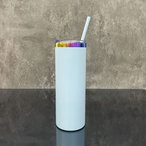 Vaso Térmico Delgado y Recto de 20 oz con Aislamiento al Vacío, Recubrimiento Arcoíris Espejado y Colorido, con Logotipo Personalizado para Grabado Láser - Product Image 4