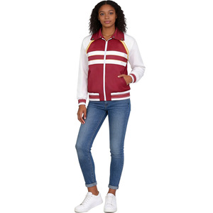Blouson de baseball zippé pour homme, rayé rouge et blanc, en polyester, tenue de cosplay, étiquettes, toutes saisons - Product Image 2