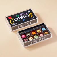 Boîte de chocolat truffe de luxe écologique Logo personnalisé de haute qualité Papier rigide UV Fermeture magnétique rouge Fabriqué DHP
