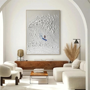 Pintura al Óleo Original al por Mayor, Pintada a Mano, de Cielo y Océano, Arte de Pared 3D en Tonos Neutros Suaves, Decoración para el Hogar, Hotel, Regalo para el Hogar, Decoración para el Hogar - Product Image 1