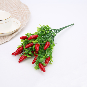 Bouquet de poivron rouge <span class=keywords><strong>en</strong></span> plastique plantes artificielles Simulation poivrons légumes Corsage placé Fruits maison jardin décoration Chili - Product Image 4