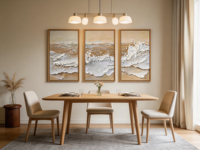 Art original abstrait, paysage marin, art mural texturé 3D, peinture à l'huile sur toile, 100% peint à la main, cadre en bois, taille personnalisée