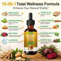 Itawel Gouttes Liquides Personnalisées Véganes aux Extraits de Maca Noire, Ashwagandha et Betterave Rouge pour l'Énergie et l'Équilibre Hormonal Adulte