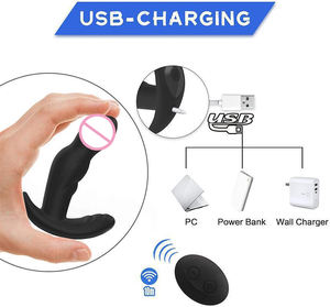 Juguetes de tapón Anal <span class=keywords><strong>Gay</strong></span> de gran tamaño masajeador de próstata y vibrador Anal giratorio tapones anales enormes para hombres y mujeres juguetes sexuales anales - Product Image 5