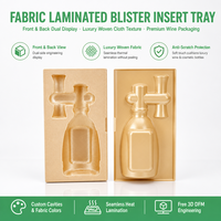 Insert thermoformé sur mesure en tissu de luxe pour coffret cadeau de spiritueux, liqueurs et gin