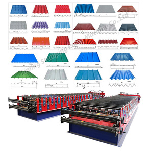 Encalado Chile popular Planchas Pv4 y Zincalum 5V hoja de techo de metal de aluminio de doble capa máquina formadora oll - Product Image 2