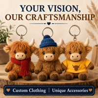 Fabricant de porte-clés en peluche vache des Highlands personnalisés OEM ODM, vente en gros de pendentifs de sac en peluche moelleux, approvisionnement direct usine