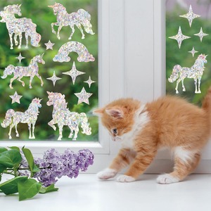 Yalong vente en gros personnalisé étanche holographique chauves-souris fenêtre autocollants décalcomanie Suncatcher Film soleil arc-en-ciel fabricant autocollant - Product Image 4