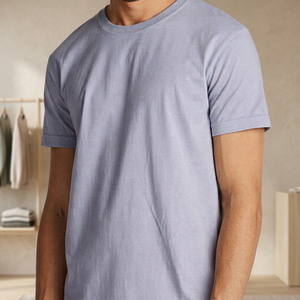 เสื้อยืดออกกำลังกายผู้ชายทรงปกติ ผ้าคอตตอนผสมสแปนเด็กซ์ 180GSM แห้งเร็ว แขนสั้น กระชับกล้ามเนื้อ พิมพ์โลโก้ได้ตามต้องการ ขายส่ง - Product Image 4