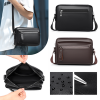 Sac à main vertical en cuir PU souple et résistant à l'usure, multi-poches, mode décontractée, pour bureau, voyage, affaires, homme, fermeture éclair simple
