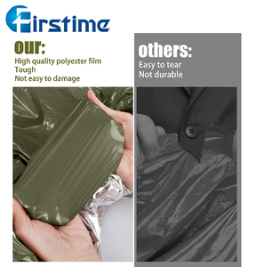 Firstime garde au chaud imperméable Pe à capuche réfléchissant isolation thermique Camouflage d'urgence <span class=keywords><strong>Poncho</strong></span> en papier d'aluminium pour la survie - Product Image 4