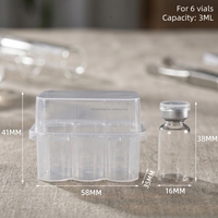 Boîte de rangement transparente en plastique pour flacons de 3 ml, 5 ml, 10 ml, étuis à peptides, conteneurs, supports pour poudre et vaccins