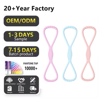 Bandas de Resistencia Personalizadas de Color Rosa para Pilates, Bandas de Ejercicio para Yoga y Fitness