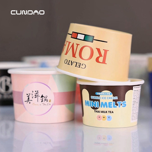 Ciotole di Carta per Gelato Personalizzate con Logo, 4oz 5oz 8oz 10oz 12oz 16oz 20oz, Stampa CMYK di Grado Alimentare con Coperchi - Product Image 3