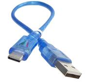 Câble USB Type-C bleu avec charge rapide 3A, conducteur en cuivre pur, blindage tressé pour Uno R4 25cm 2024