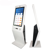 Tienda de restaurante, máquina de pago de pedidos LCD de 27 pulgadas, terminal de autoservicio, quiosco de PC con pantalla táctil con escáner de cámara de impresora