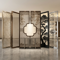 Paravent décoratif autoportant contemporain en acier inoxydable noir à cadre rond pour salon et hôtel