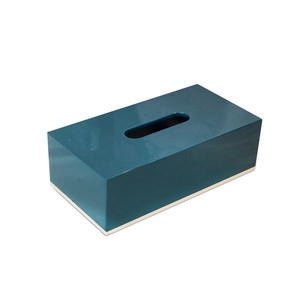 Boîte à mouchoirs élégante en laque avec finition brillante, design carré contemporain, élégant porte-mouchoirs pour la décoration de la maison, la salle de bain et le bureau - Product Image 2