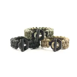 10-Kern-Paracord-Armband Multifunktion ales Flint Outdoor Survival Elastic Paracord-Armband