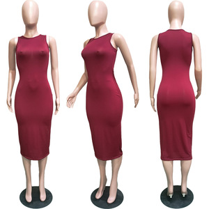 Verano moda mujer Casual vestido suelto sin mangas playa camiseta Tank Top falda cuello transpirable patrón sólido impresión Digital - Product Image 2