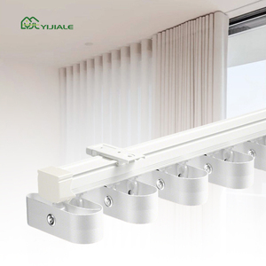 YIJIALE Rails <span class=keywords><strong>de</strong></span> <span class=keywords><strong>rideau</strong></span> <span class=keywords><strong>de</strong></span> <span class=keywords><strong>douche</strong></span> invisibles en forme <span class=keywords><strong>de</strong></span> S, à montage mural, pour rideaux lourds, installation facile, pour extérieur - Product Image 1