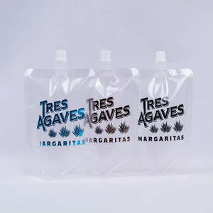 SGP PAS DE TAXE vente chaude jetable boisson buse sac étanche à l'humidité en plastique transparent sac emballage debout pochette pour boissons - Product Image 3