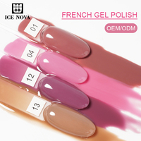 ICE NOVA Vernis Gel Français 10ml/15ml/1kg Sans HEMA Semi-permanent DIY Style Français Série Couleurs Rose Nude pour Nail Art
