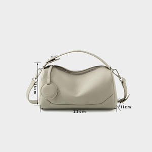 TOGO Pattern Top Layer <b>Leather</b> Women's <b>Bag</b> Fashion <b>Genuine</b> <b>Leather</b> Trendy Boston Style Handbag Versatile Cross Body <b>Bag</b> - Product Image 6