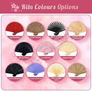 Éventail à main en bambou de soie japonaise avec logo personnalisé - Product Image 6